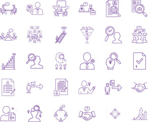 Headhunting Icon Bundle, Line Art Icon Pack