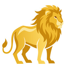 Majestic golden lion king illustration in elegant style