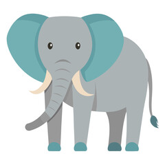 Obraz premium Flat color elephant design in soft gray style