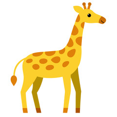 Obraz premium Minimalist yellow giraffe vector illustration