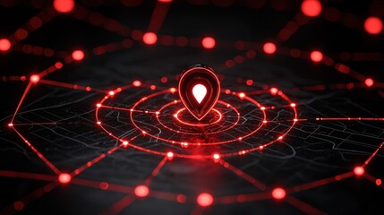 Cyberpunk GPS Navigation System: Futuristic Location Tracking Interface