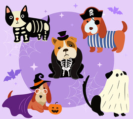 Cute Bulldog and Pug Cartoon Collection &ndash; Adorable Dog Illustrations