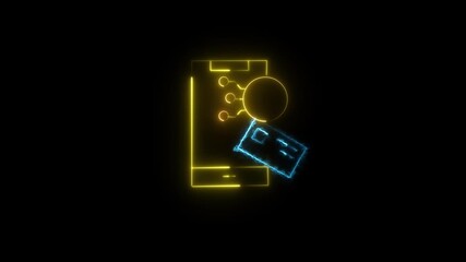 Neon dollar banknote icon animation – Banking and currency cash symbol .Digital payment and business concepts represented . Cryptocurrency wallet icon animation, digital cryptocurrency symbol . - Powered by Adobe