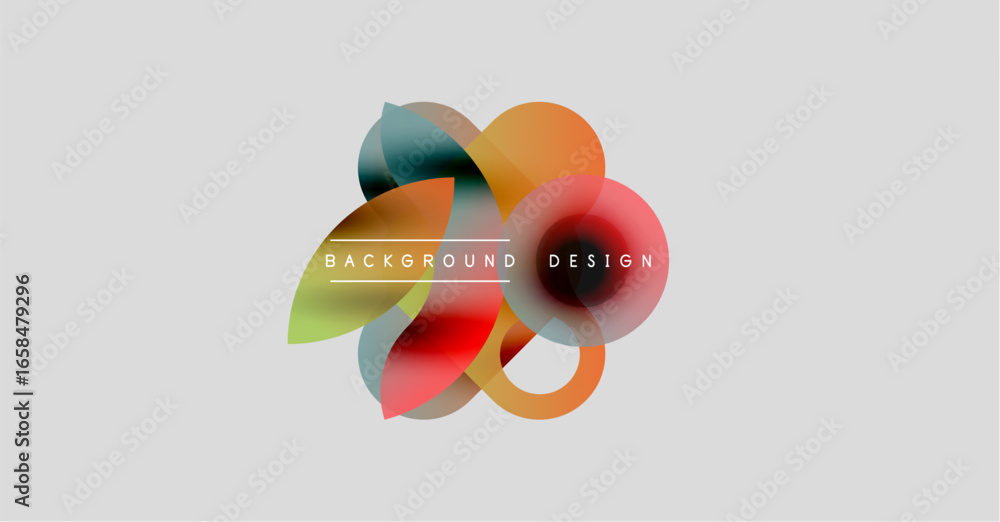 Aufkleber abstract floral design. vibrant overlapping colors create modern visual. light gray background provi