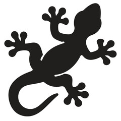 Gecko Silhouette Vector Black Reptile Animal Clipart for Logo, Sticker, and Decoration