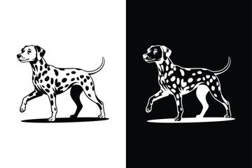 Dalmatian  icon vector on White Background ,Vector Art Illustration on white background.