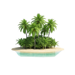 Obraz premium Lush island greenery isolated on transparent background transparent background
