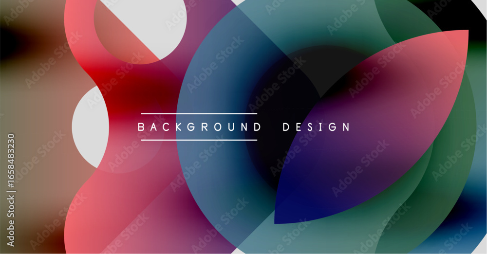 Aufkleber abstract colorful shapes overlap. gradient hues blend, creating dynamic visual effect. text reads ba