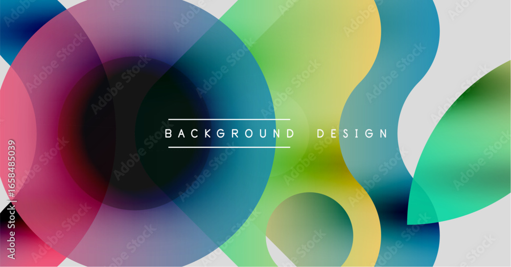 Poster abstract colorful circles overlap creating vibrant background. modern design elements present smooth