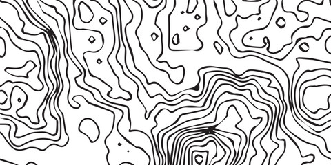 Abstract black and white contour lines pattern isolated on white background isolated on transparent background