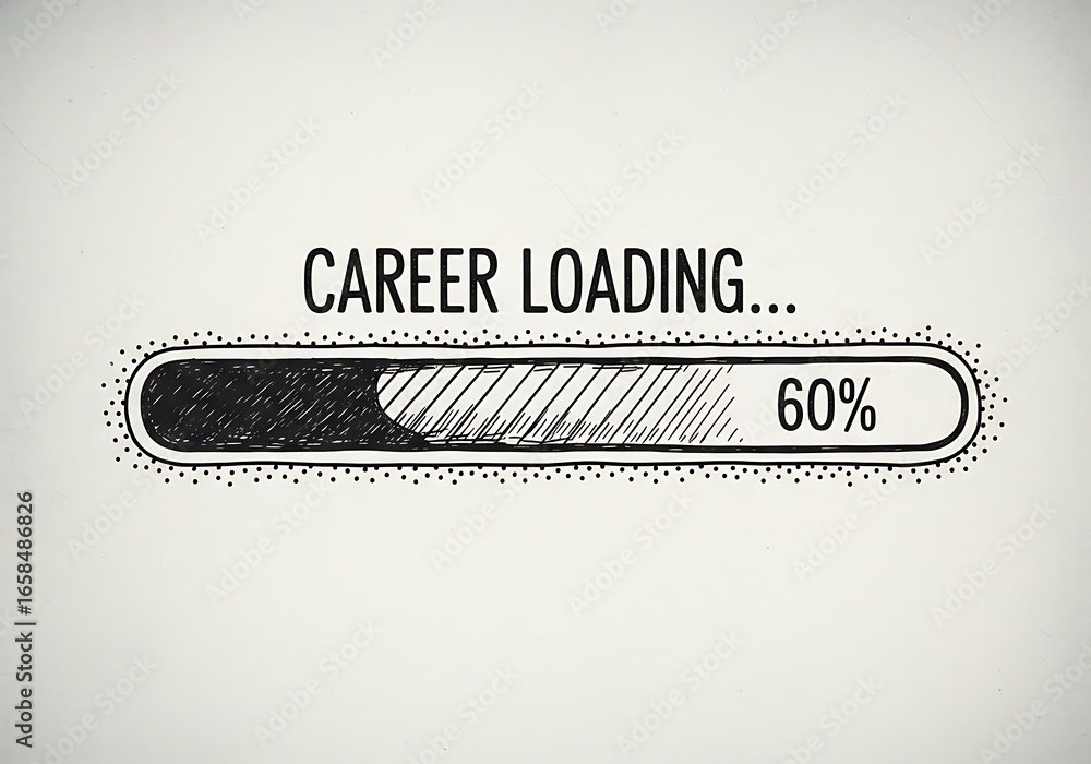 Poster visualizing the progress of a professional career development journey