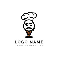 Ice cream chef logo