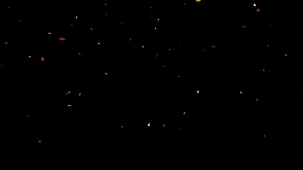 Falling Gold Confetti on Black Background