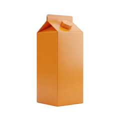 Orange juice carton isolated on transparent background for product packaging mockup