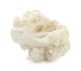 One fresh cauliflower floret isolated on white