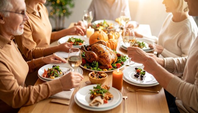 Repas de Thanksgiving en famille - Powered by Adobe