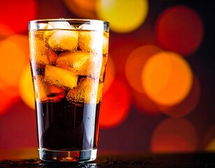 Iced cola drink in glass