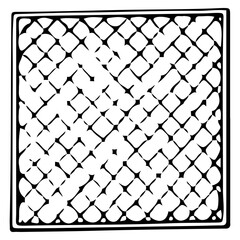 Vintage Chicken Wire Icon for Farm Poultry Illustration