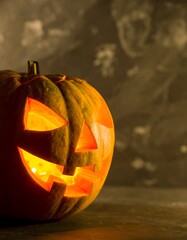 Jack-o'-lantern glows brightly