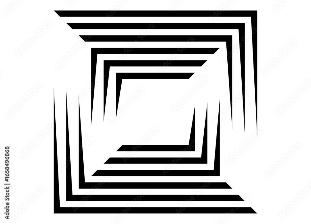 Poster vector square pattern of thin black lines on a white background. design element. frame. womb. vector