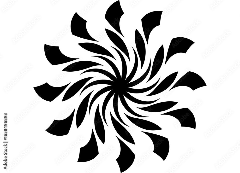 Aufkleber round swirl pattern of black lines on a white background. design element. vector background. flower,