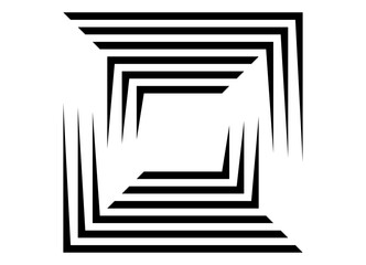 Vector square pattern of thin black lines on a white background. Design element. Frame. Womb. Vector background