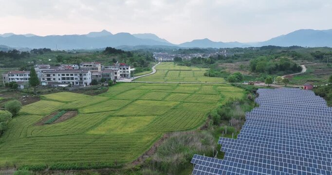 aerial view landscape of contryside in china