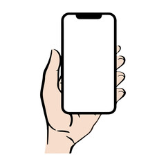 hand holding a mobile phone