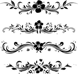Black and white floral frame, pattern, floral, flower, ornament, design, vintage, vector, frame, decoration, illustration, seamless, wallpaper, leaf, element, art, border, set, decor, black, ornate, s