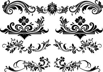 Elegant Floral Swirl Vectors Collection