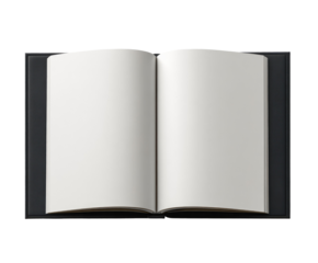 Open book, blank pages, dark cover (1)