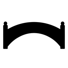 Simple Black Silhouette of a Small Pedestrian Bridge with Rounded Top