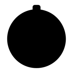 Silhouette of a classic Christmas ornament with a spherical shape and hook