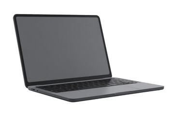 Gray laptop angled, blank screen (3)