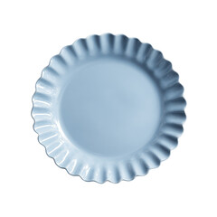 Light blue round plate with scalloped edge (1)