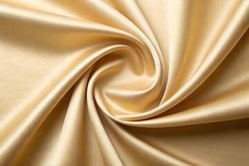 Fototapeta premium Elegant golden silk fabric texture with smooth folds, luxury textile background perfect for fashion branding, packaging design, and decorative visuals