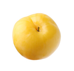 One yellow cherry plum isolated on white