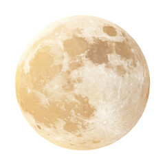 Full moon, pale ochre hue, detailed craters