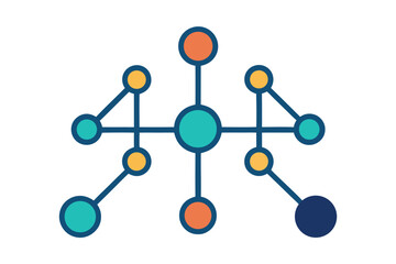 Abstract network of connected circles and lines