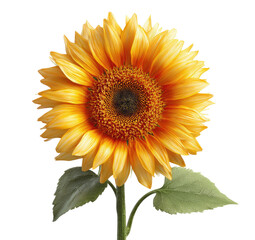 Obraz premium Close-up of a vibrant sunflower with a warm, golden-orange hue