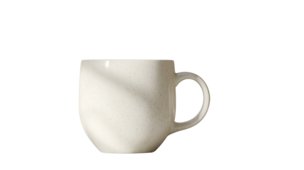 White ceramic coffee or tea cup with simple clean design isolated on white background