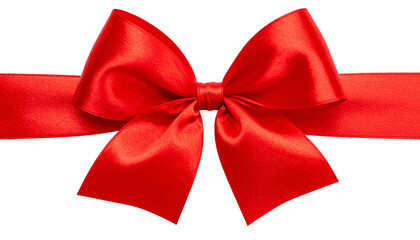 Fototapeta premium Red Decorative Ribbon Bow Isolated on Transparent Background PNG