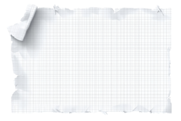 Torn sheet of graph paper,  creased edges