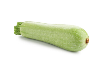 One fresh ripe zucchini isolated on white