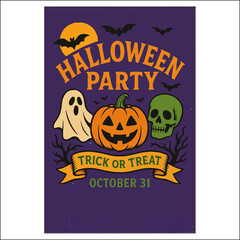 Halloween Invitation Label Design