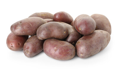 Fresh ripe red potatoes isolated on white