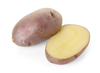 Fresh ripe red potatoes isolated on white