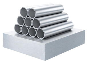 Stacked metal tubes on a metal plate (2)