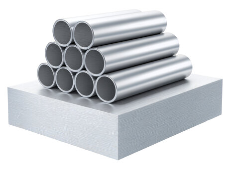Stacked metal tubes on a metal plate (2)
