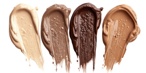 Foundation swatches in various shades